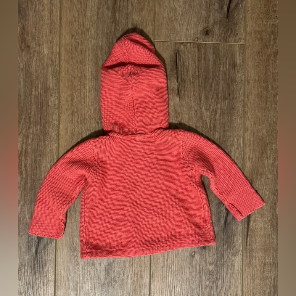 Tea Baby Girl Hooded Knit Cardigan Sweater - Picture 2 of 4